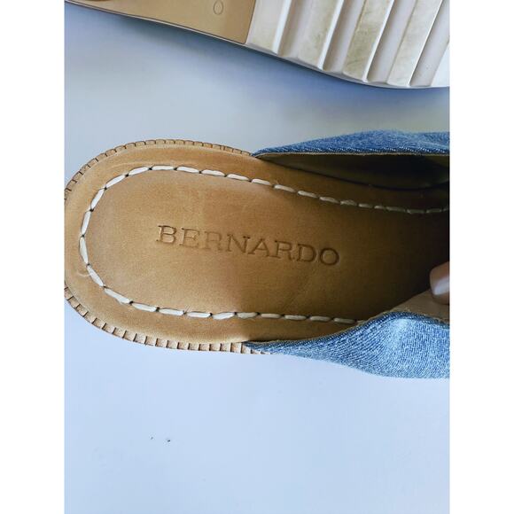 Bernardo Alice Denim Bow Slide Sandals Slip-On Size 6 Coastal Boho Playful Fall - Picture 8 of 10